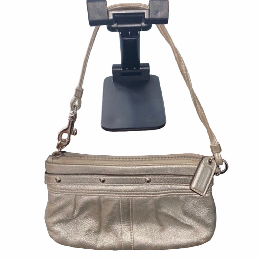 Coach Metallic Silver Wristlet Clutch - Picture 6 of 6